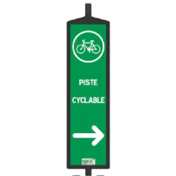 Balise piste cyclable information chantier
