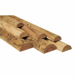 Demi rondin en bois de Pin pour bordure paysagère
