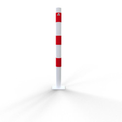 Poteau de dissuasion D.60, D.89, D.108 mm rouge et blanc