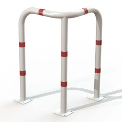 Arceau de protection d'angle 3 pieds blanc et rouge