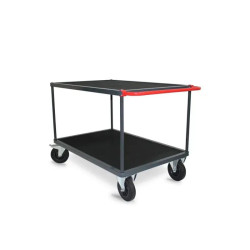 Servante modulabe plateaux bois + revêtement caoutchouc Manuflex