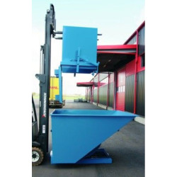 Benne à fond ouvrant 700 à 1800 L pour chariot élévateur