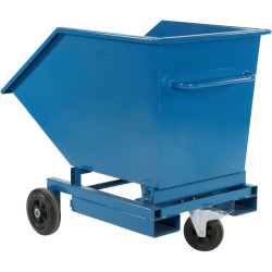 Benne basculante manuelle 300 L à roulettes pour chariot élévateur
