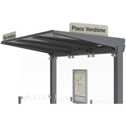 Plaque latérale imprimée pour station de bus Conviviale