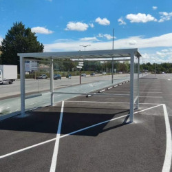Abri fumeur avec toit plat