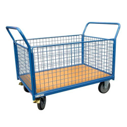 Chariot modulaire Fimm grillagé plateau bois - 500 kg