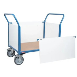 Servante avec poignée horizontale et 2 ou 3 plateaux tôle galva 400kg