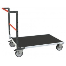 Chariot avec plateau bois et caoutchouc modulaire tube 500 kg - Fimm