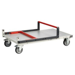 Chariot à dossier repliable et plateau en bois mélaminé 250 kg - Fimm