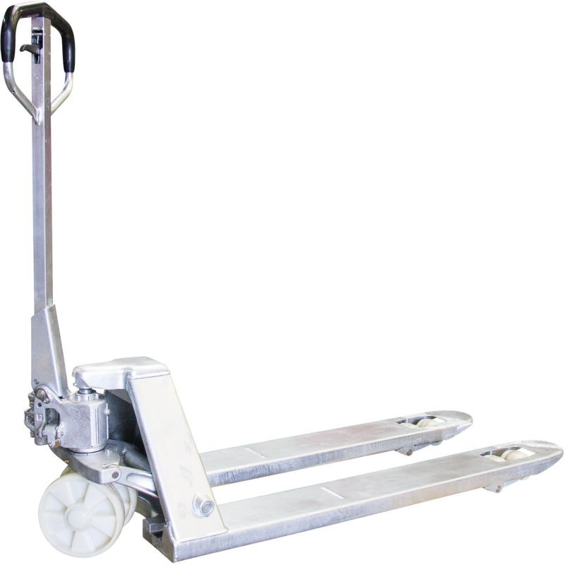 Transpalette manuel galva pour milieu corrosif avec vérin inox 2000kg