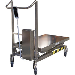 Table élévatrice électrique triple ciseau en inox à vis sans fin