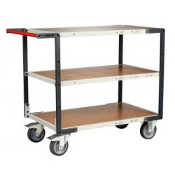 Servante à 2 ou 3 plateaux bois et poignée horizontale 400 kg - Fimm