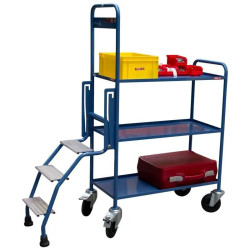 Servante escabeau à 2 ou 3 plateaux tôle 250 kg - Fimm