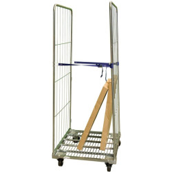 Roll conteneur en acier zingué 2 ridelles