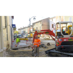 Barrière de chantier rouge et blanche — lot de 5 — balisage