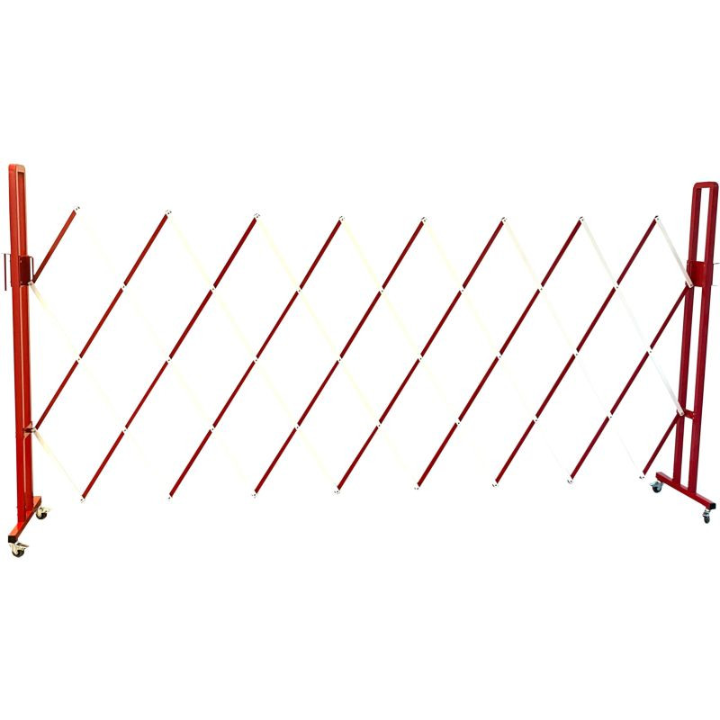 Barrière extensible de 320 cm sur roulettes — balisage de chantier