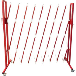 Barrière extensible de 320 cm sur roulettes — balisage de chantier
