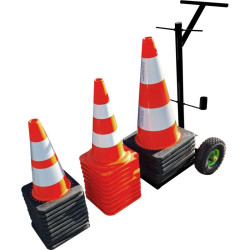 Chariot porte-cônes de chantier — signalisation