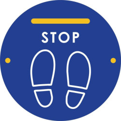 Adhésif de marquage au sol « Stop — distanciation » — balisage
