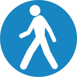 Pictogramme adhésif de passage obligatoire pour les piétons