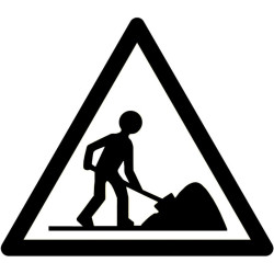Adhésif extérieur de marquage au sol « Attention chantier » - Viso