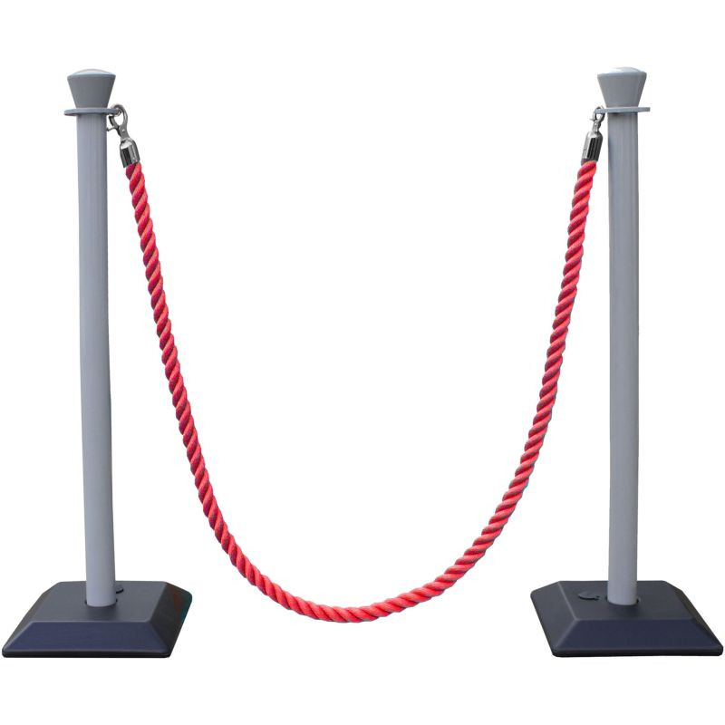 Kit de 2 poteaux à corde en PVC avec cordon tressé — balisage