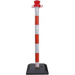 Barrière PVC avec poteaux pour la délimitation des zones de travail