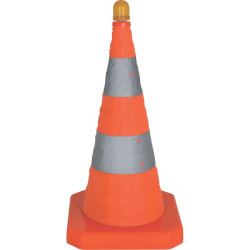 Cône de signalisation de chantier pliant lumineux — balisage