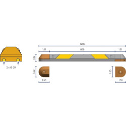 Bordure de balisage modulable en caoutchouc — balisage
