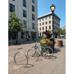 Appui-vélo rond en inox 304 Velinox — stationnement vélo