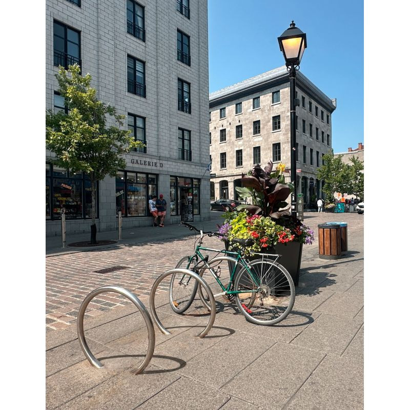 Appui-vélo rond en inox 304 Velinox — stationnement vélo