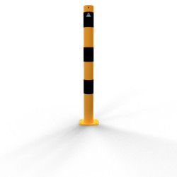 Poteau D.76 mm en acier pour industrie avec platine hauteur 90 cm