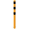 Poteau de dissuasion carré 70 x 70 mm avec 2 anneaux jaune et noir