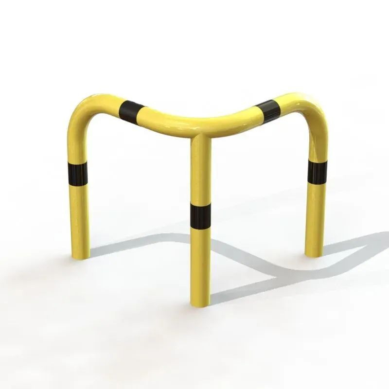 Arceau d'angle de protection d'entrepôt 3 pieds jaune et noir D.60 mm