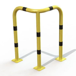 Arceau de protection d'angle 3 pieds jaune et noir D.60 mm