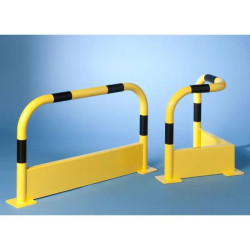 Arceau droit ou d'angle de protection d'entrepôt avec plinthe D.89 mm
