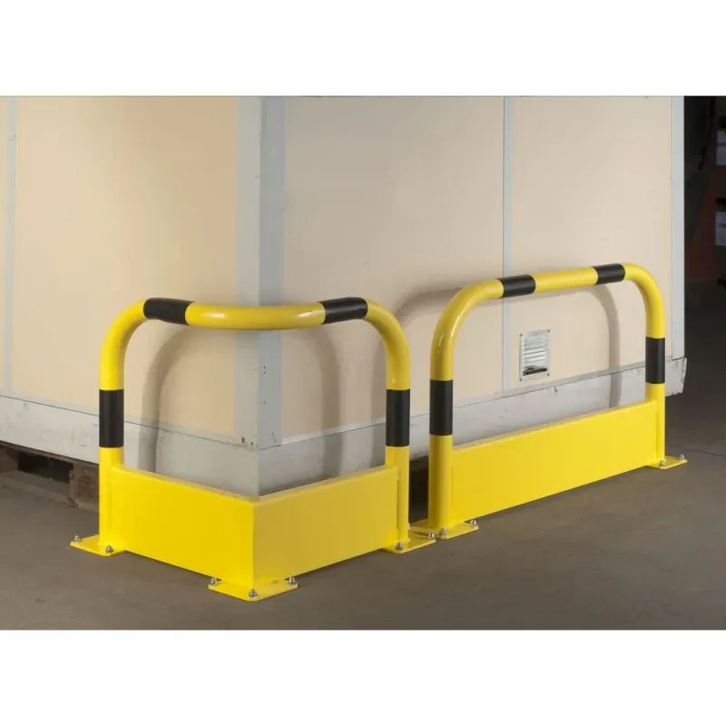 Arceau droit ou d'angle de protection d'entrepôt avec plinthe D.89 mm