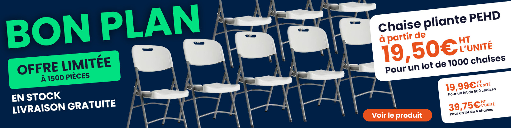 Offre destockage sur les chaises pliantes en PEHD